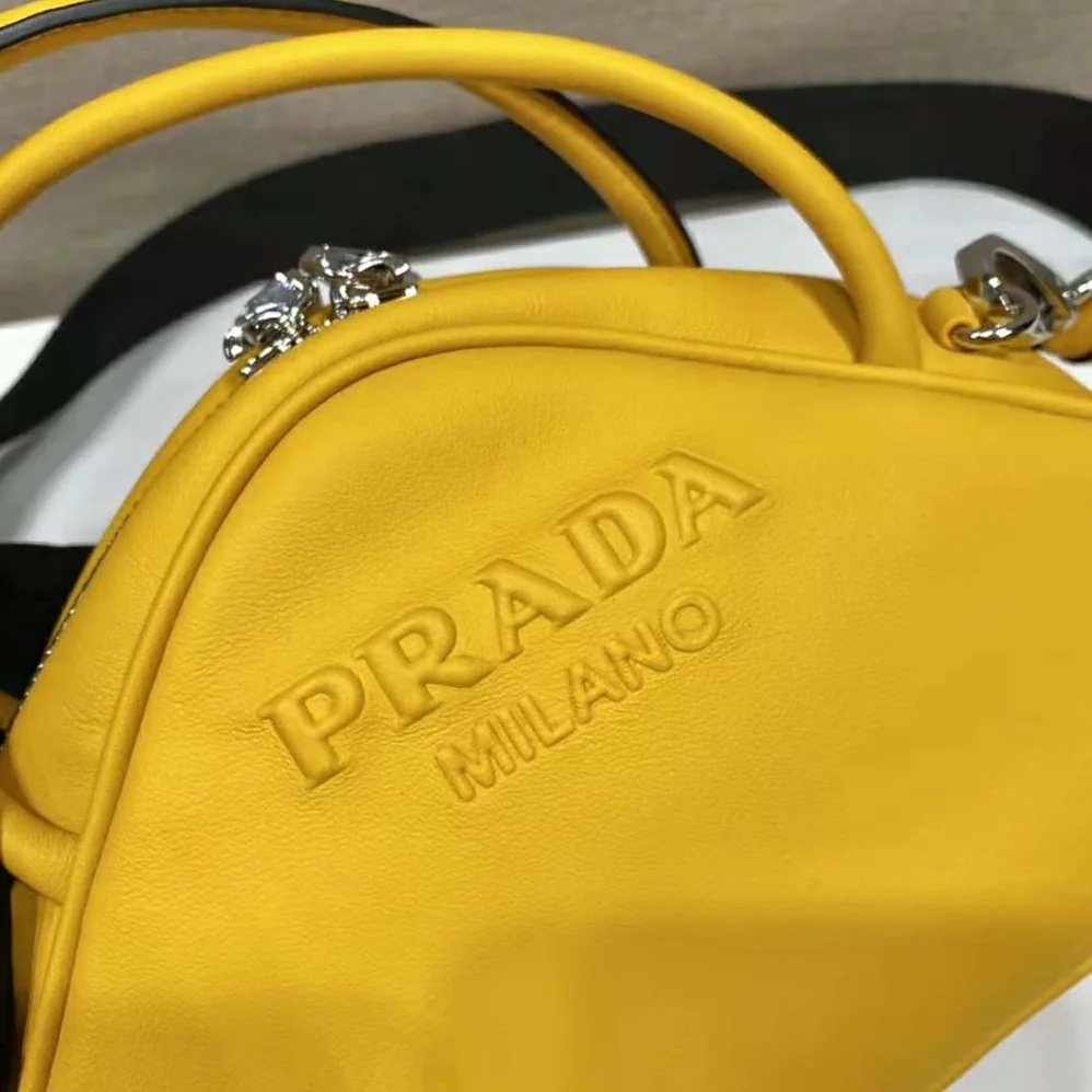 Prada Leather Prada Triangle Bag for Women in Yellow Prada Leather Prada Triangle Bag for Women in Yellow