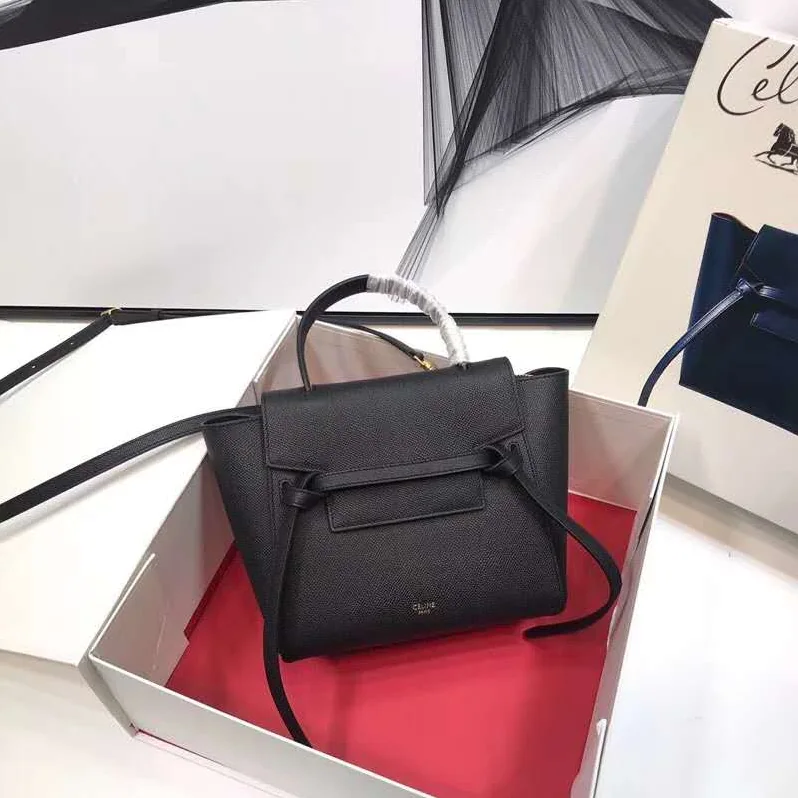Celine Nano Belt Bag in Grained Calfskin for Women in Black Celine Nano Belt Bag in Grained Calfskin for Women in Black