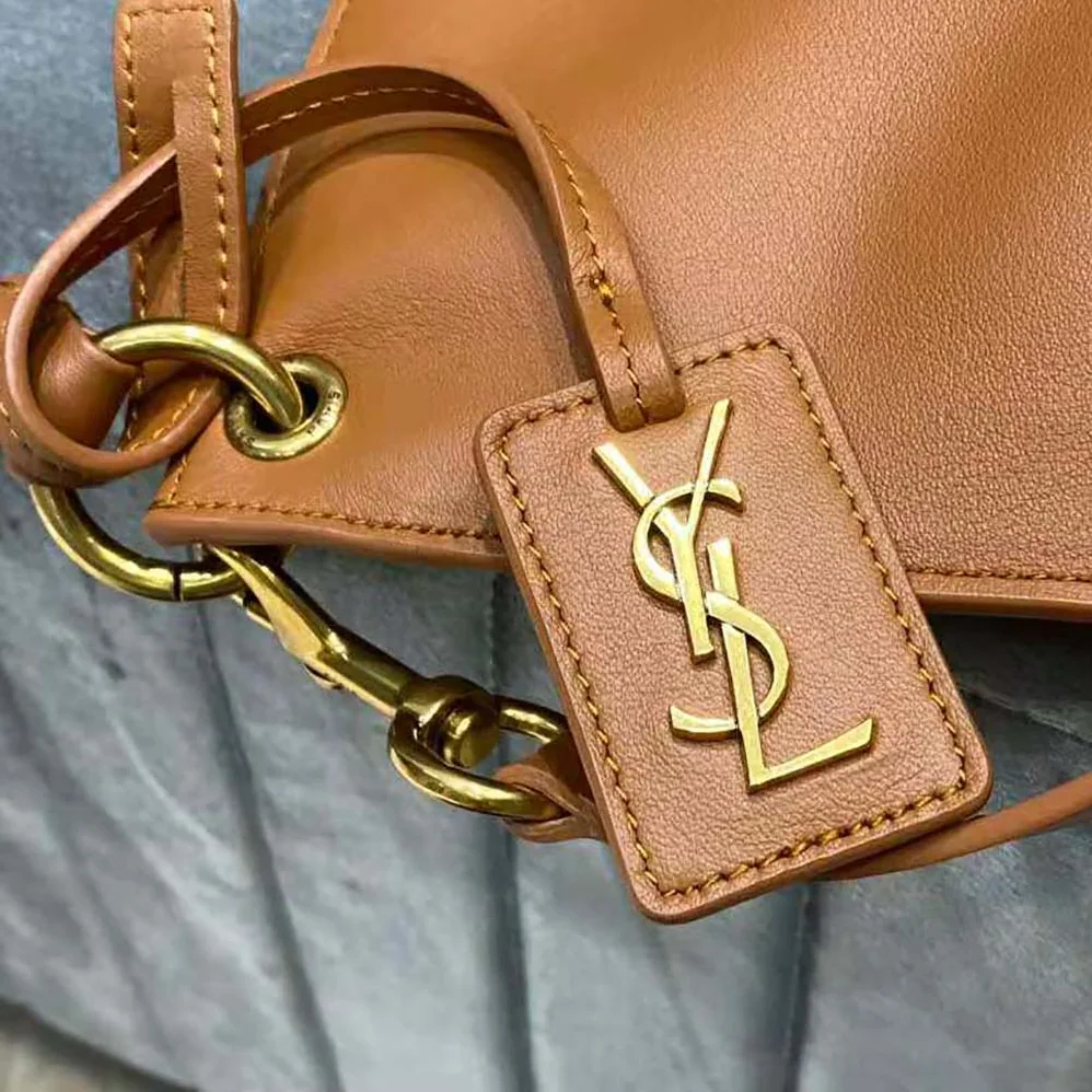 Saint Laurent YSL Tag Hobo Bag in Smooth Saddle Leather for Women