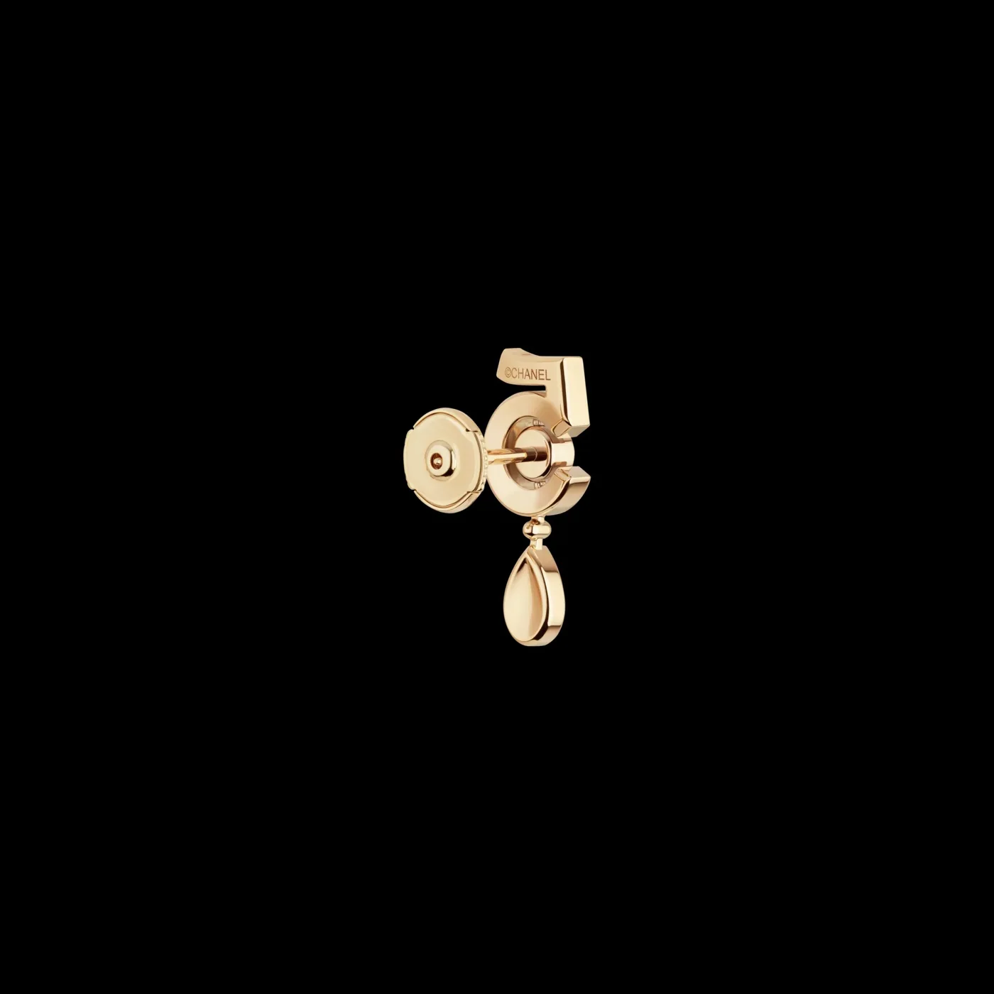 Chanel Eternal N°5 Transformable Earrings Beige Gold Chanel Eternal N°5 Transformable Earrings Beige Gold
