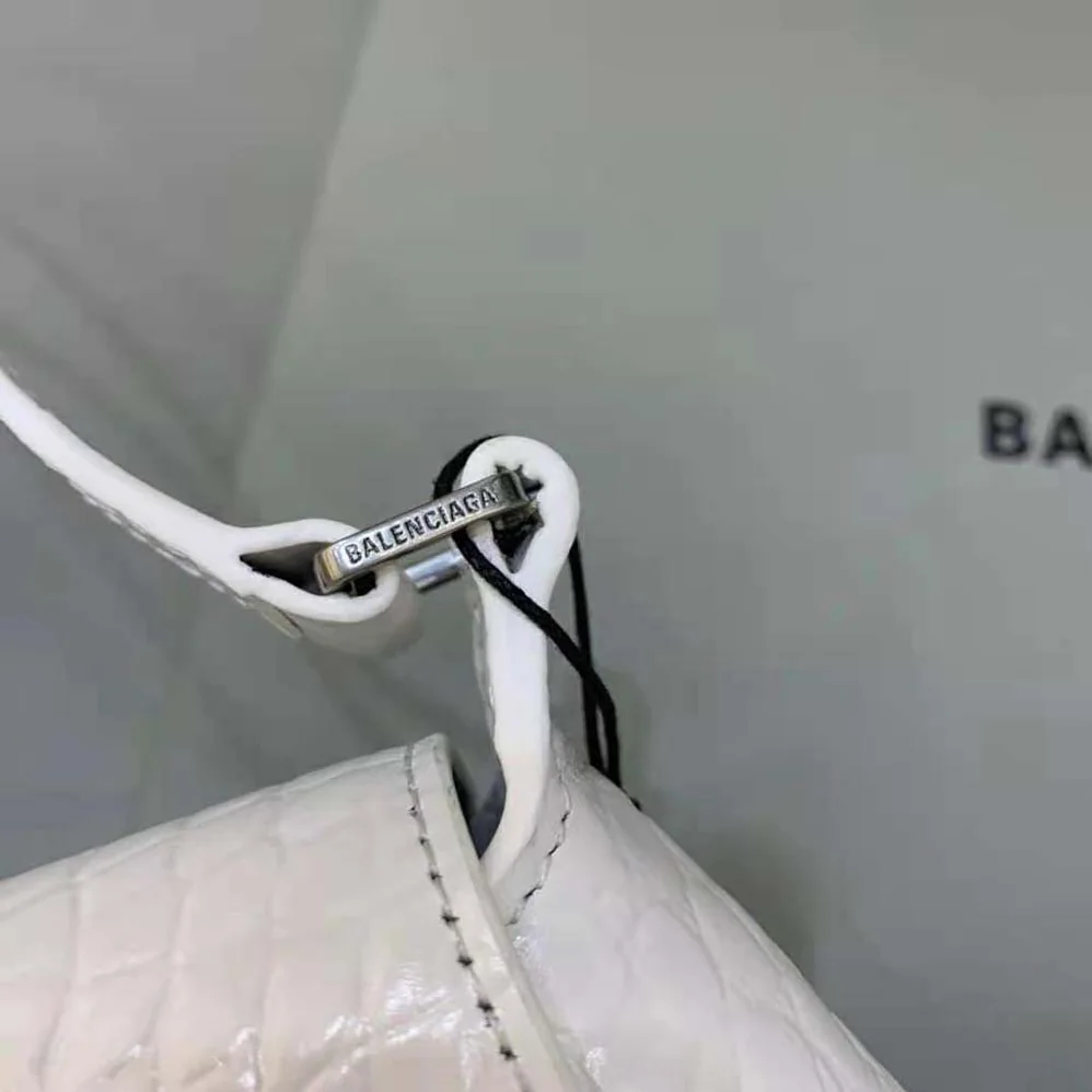 Balenciaga XX XL Flap Bag Crocodile Embossed in White for Women Balenciaga XX XL Flap Bag Crocodile Embossed in White for Women