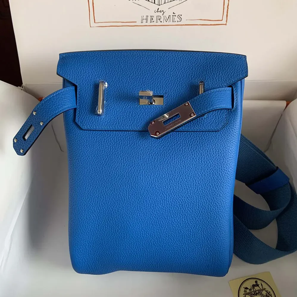 Hermes Hac A Dos PM Backpack for Unisex in Blue