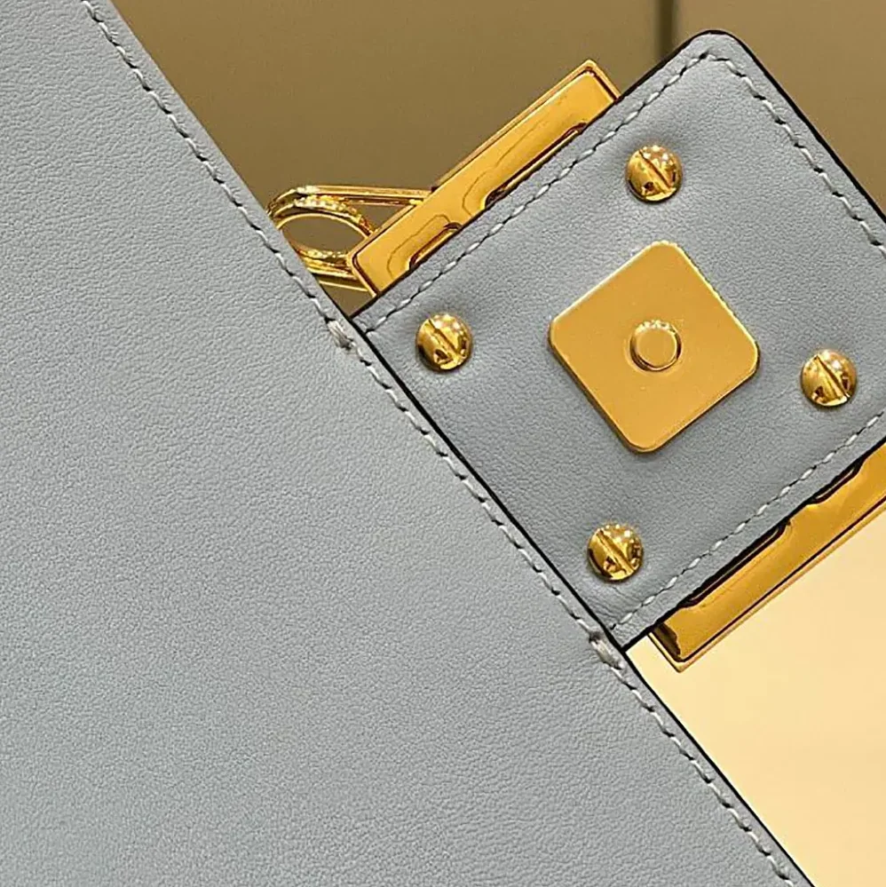 Fendi Baguette Brooch Fendace Blue Leather Bag for Women Fendi Baguette Brooch Fendace Blue Leather Bag for Women