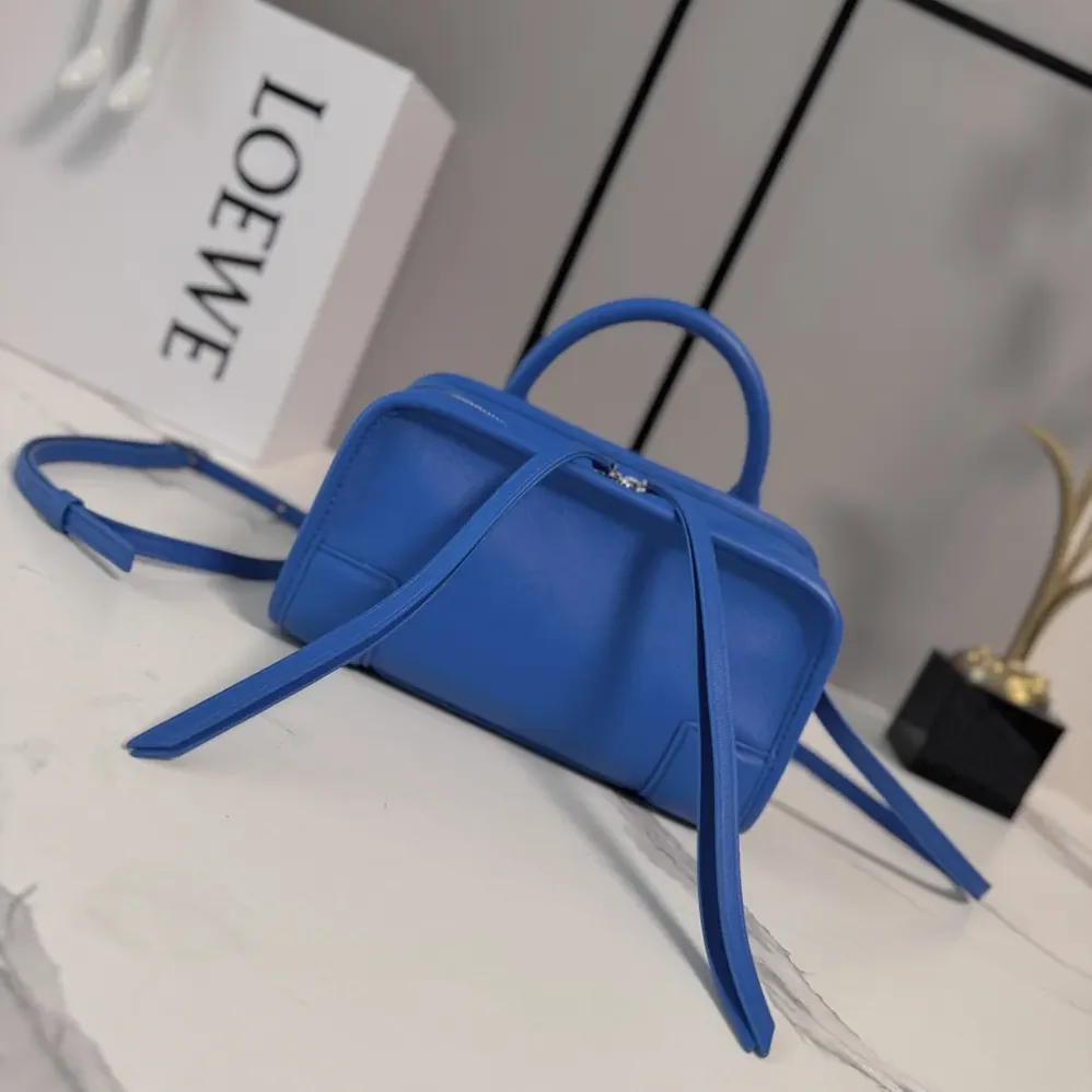 Loewe Mini Amazona 180 Bag in Suede for Women in Royal Azur Loewe Mini Amazona 180 Bag in Suede for Women in Royal Azur
