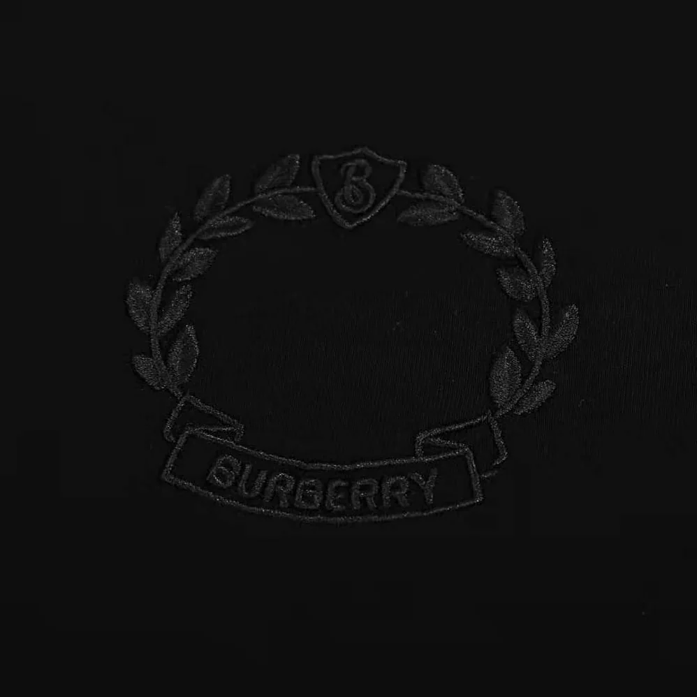 Burberry Embroidered Oak Leaf Crest Cotton T-shirt for Men in Black