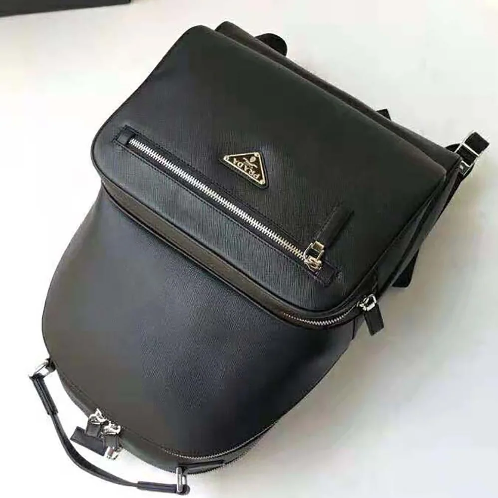 Prada Saffiano Leather Backpack for Men in Black Prada Saffiano Leather Backpack for Men in Black