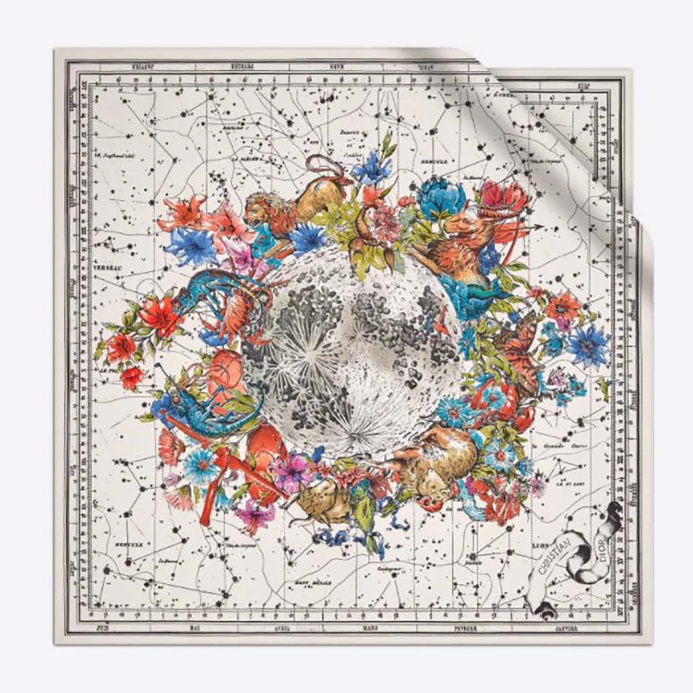 Dior Zodiac Square Scarf Navy White Silk Twill for Women Dior Zodiac Square Scarf Navy White Silk Twill for Women