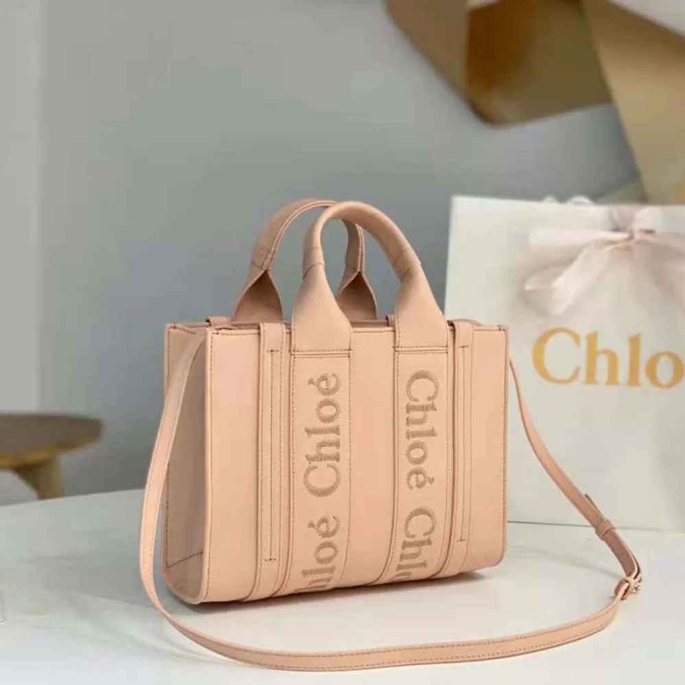 Chloe Mini Woody Tote Bag for Women in Pink Chloe Mini Woody Tote Bag for Women in Pink