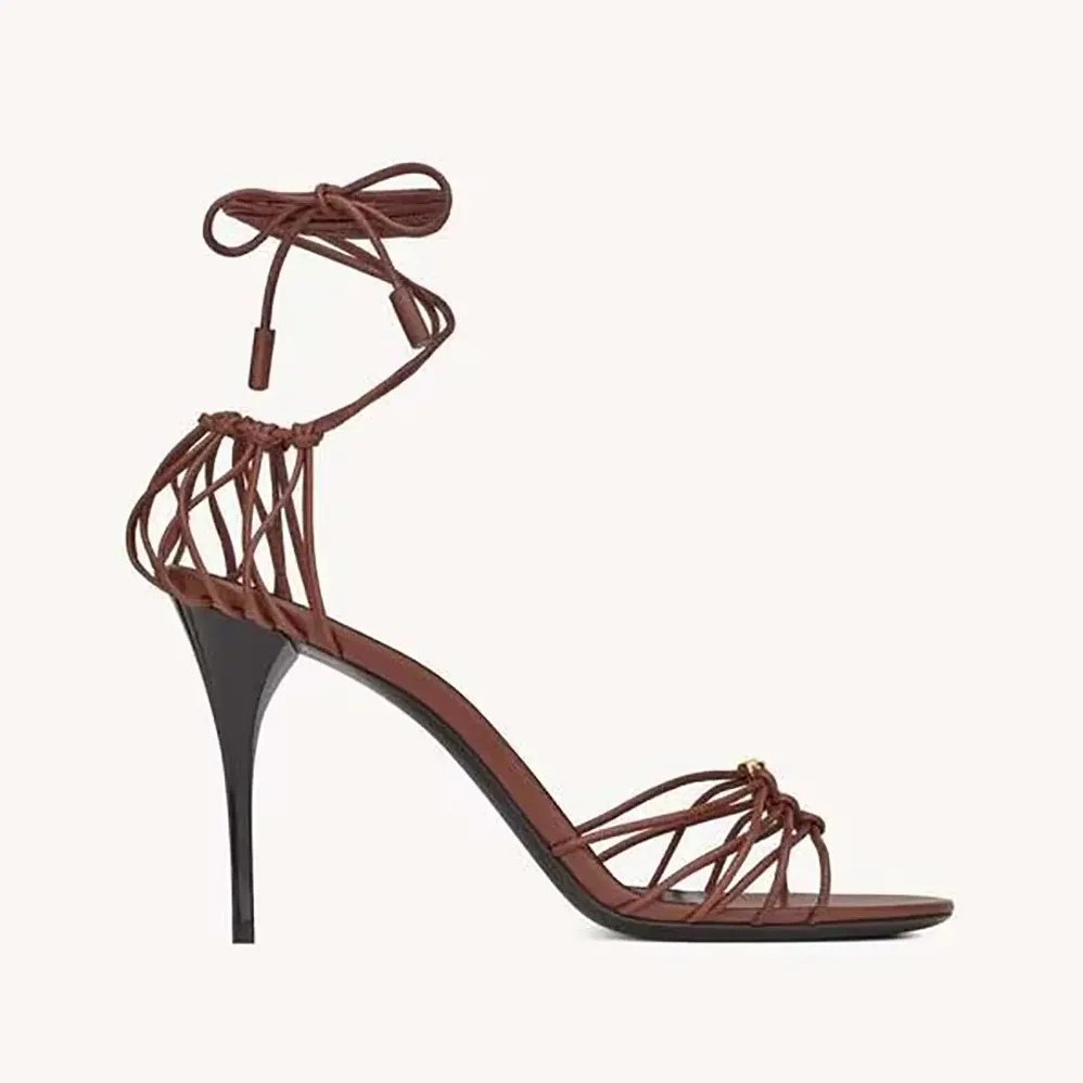 Saint Laurent YSL Babylone Sandals in Smooth Leather for Women Saint Laurent YSL Babylone Sandals in Smooth Leather for Women