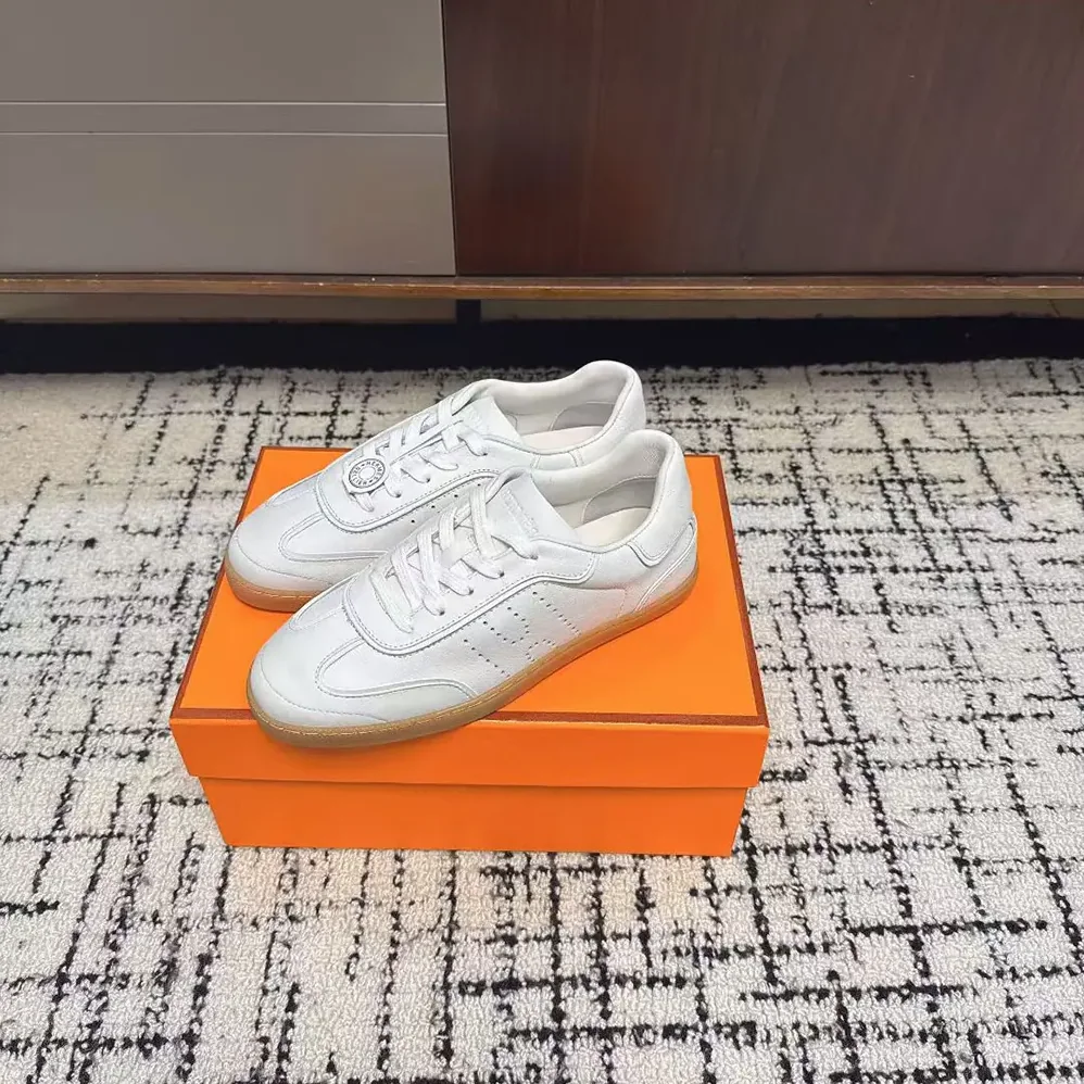 Hermes Match Sneaker in Sport Goatskin and Calfskin for Unisex in White