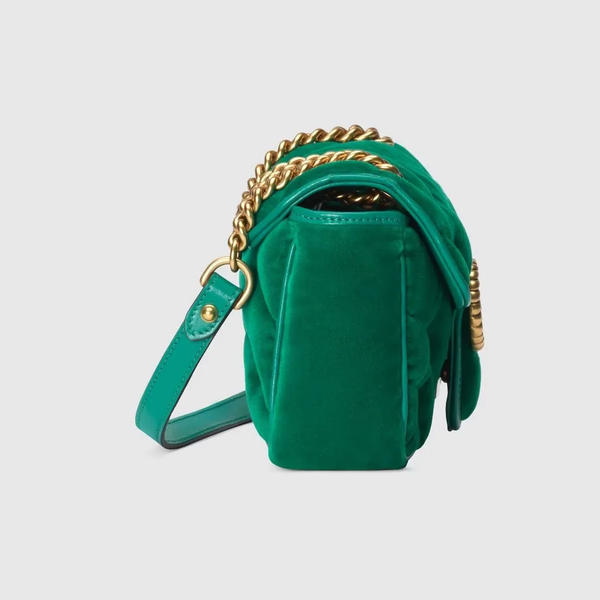 Gucci GG Marmont Mini Green Shoulder Bag FACK2 2545- 8.5 Inches/ Gucci GG Marmont Mini Green Shoulder Bag FACK2 2545- 8.5 Inches/