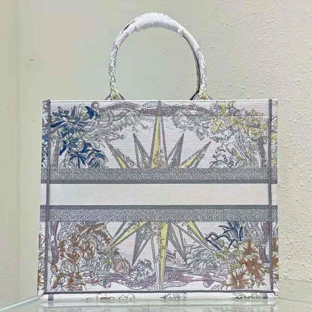 Dior Large Dior Book Tote White Multicolor Rêve D'Infini Embroidery for Women Dior Large Dior Book Tote White Multicolor Rêve D'Infini Embroidery for Women