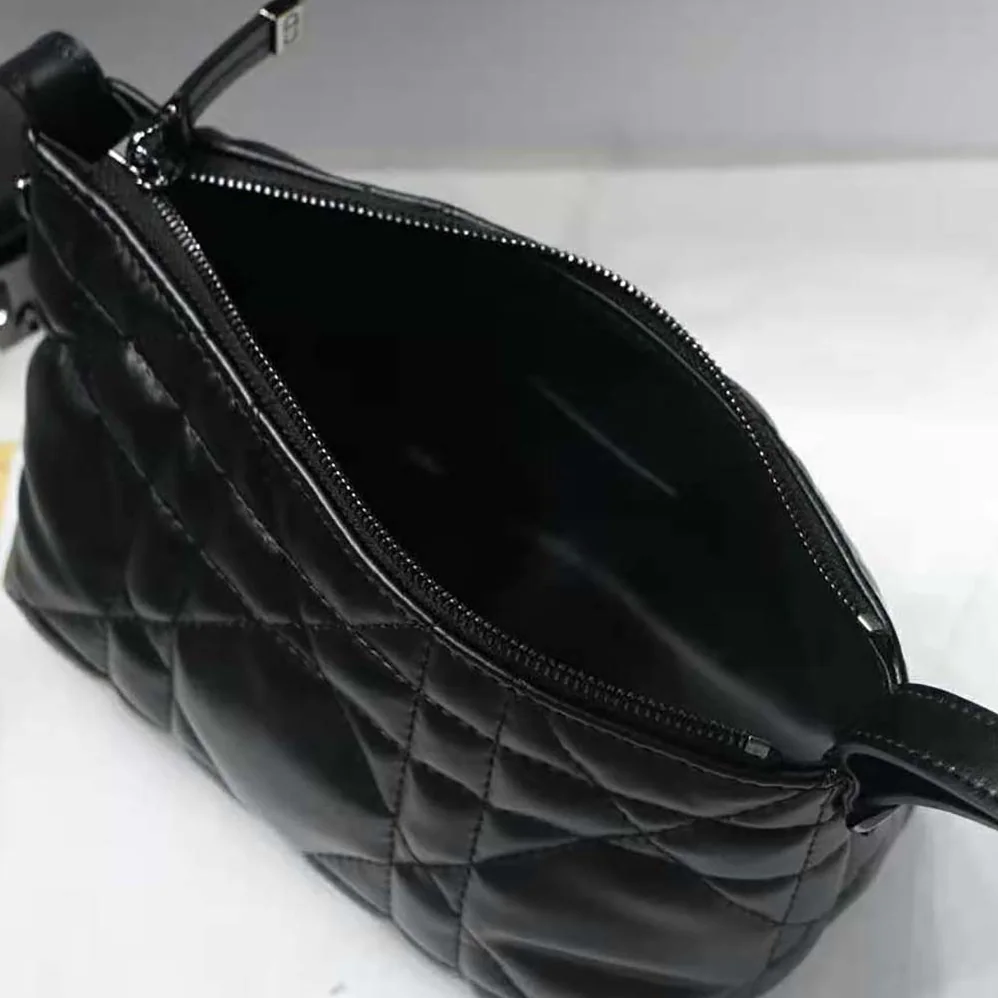 Dior Small Diortravel Nomad Pouch Black Macrocannage Calfskin for Women