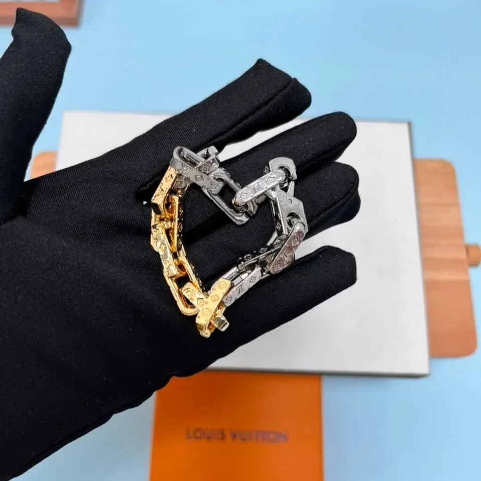 Louis Vuitton Monogram Chain Bracelet Silver in Gold Louis Vuitton Monogram Chain Bracelet Silver in Gold