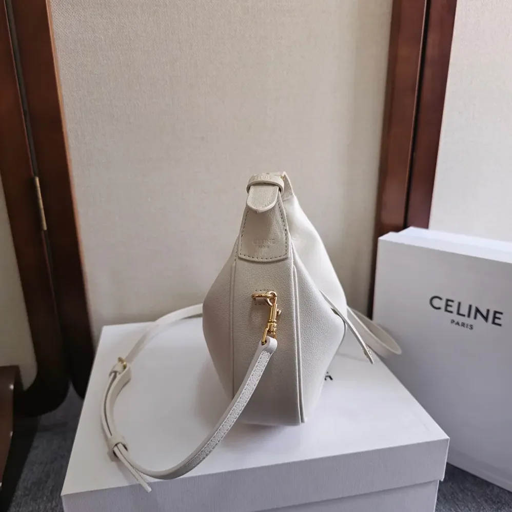Celine Teen Celine Lulu in Grained Calfskin for Women in White Celine Teen Celine Lulu in Grained Calfskin for Women in White