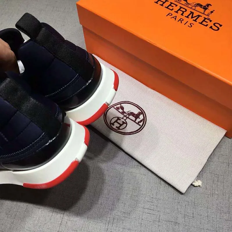 Hermes Shoes Stadium Sneaker for Men in Blue Hermes Shoes Stadium Sneaker for Men in Blue