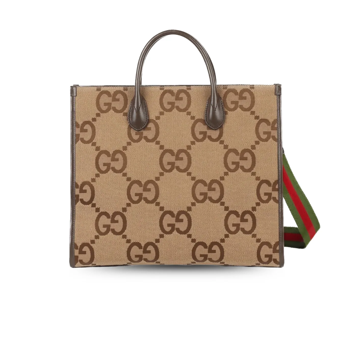 Gucci Tote Bag With Jumbo Camel And Ebony Jumbo GG Canvas / Gucci Tote Bag With Jumbo Camel And Ebony Jumbo GG Canvas /