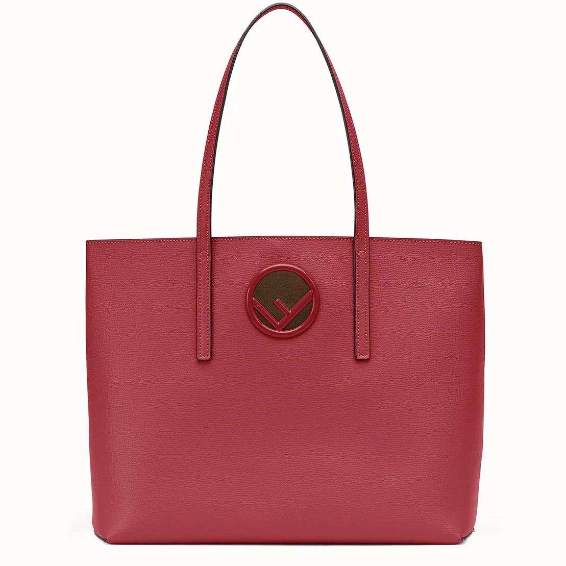 Fendi Leather Logo Shopper Bag for Women in Maroon Fendi Leather Logo Shopper Bag for Women in Maroon