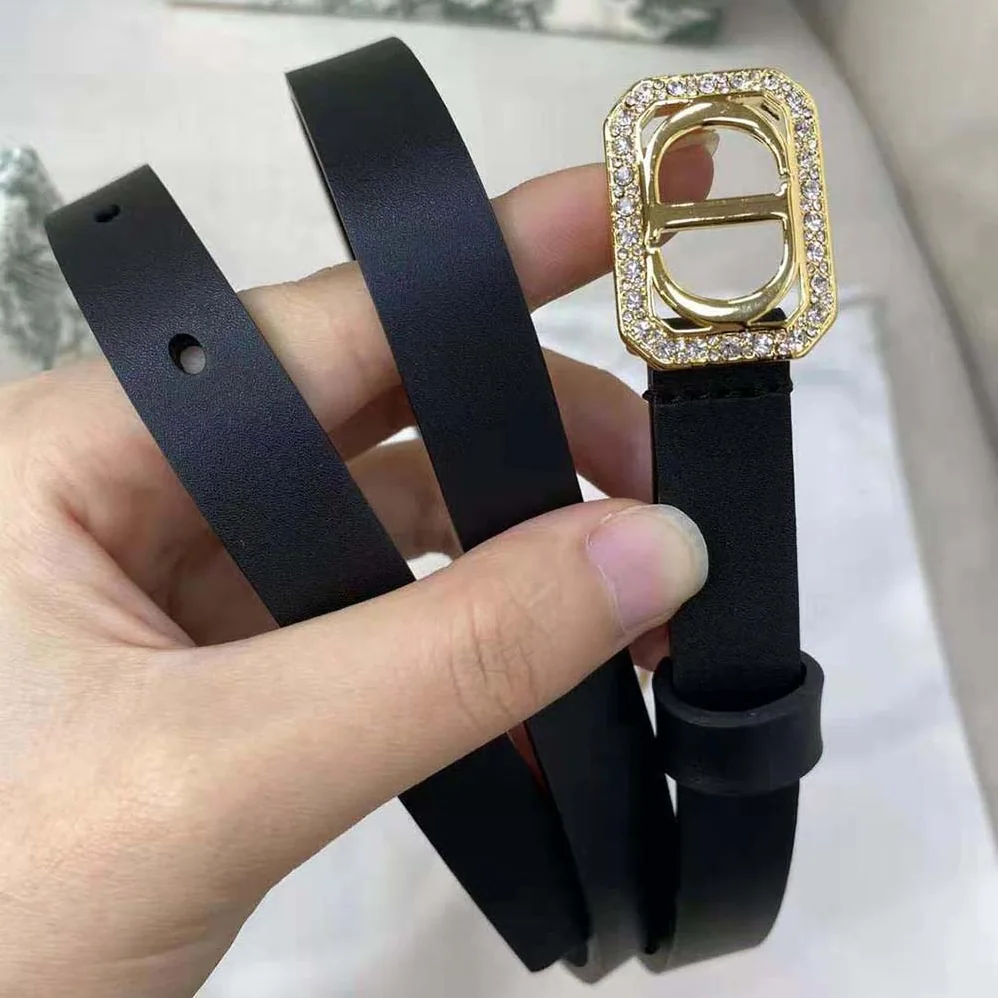 Dior 30 Montaigne Crystals Belt Black Smooth Calfskin and Silver-Tone Crystals 15 MM for Women