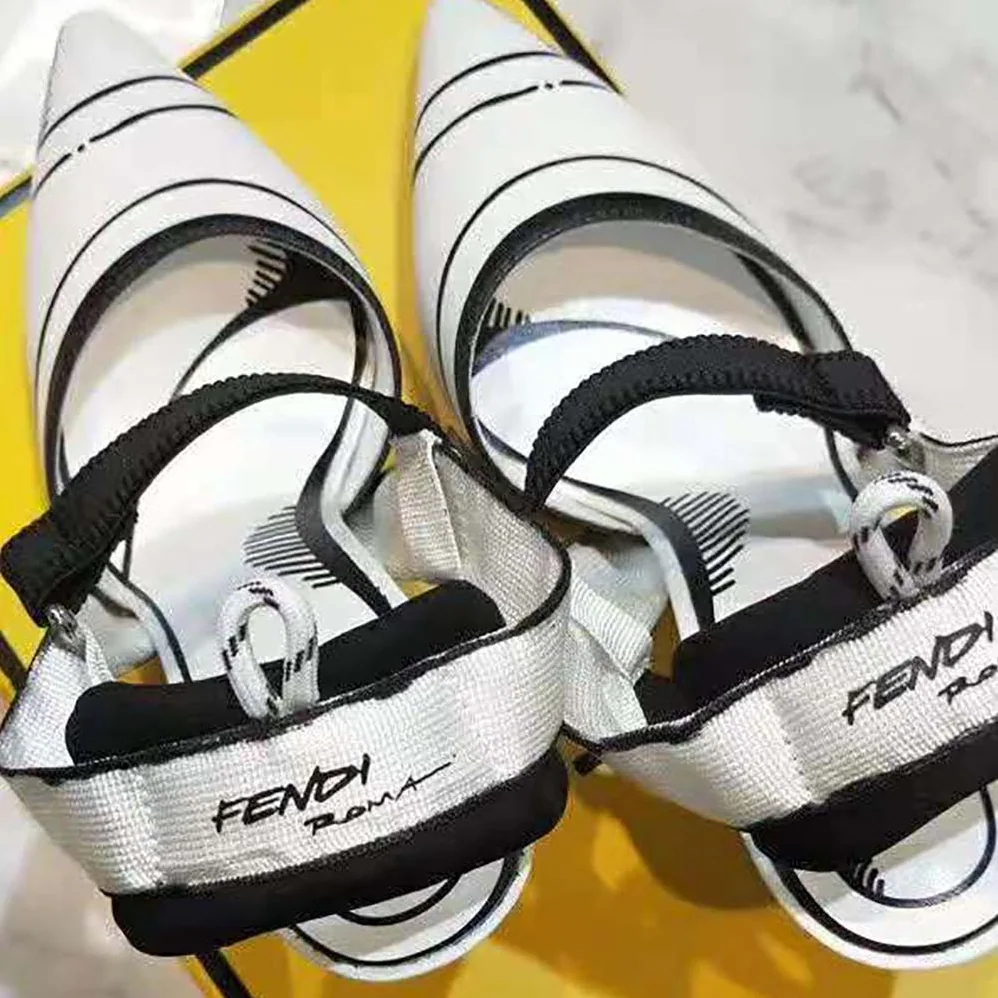 Fendi Slingbacks White Leather Colibrì Slingbacks 85 mm (3.3”) Heel for Women