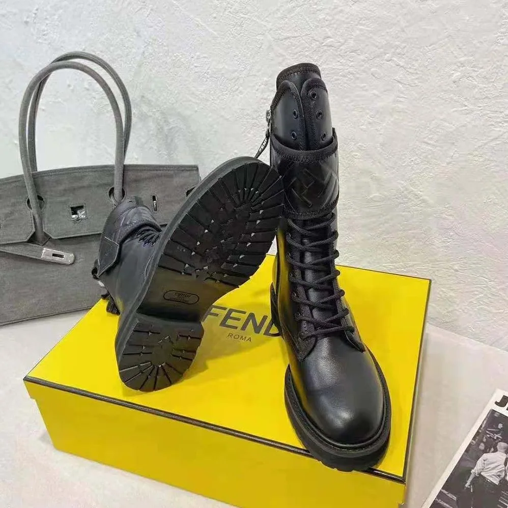 Fendi Black Leather Biker Boots for Women Fendi Black Leather Biker Boots for Women