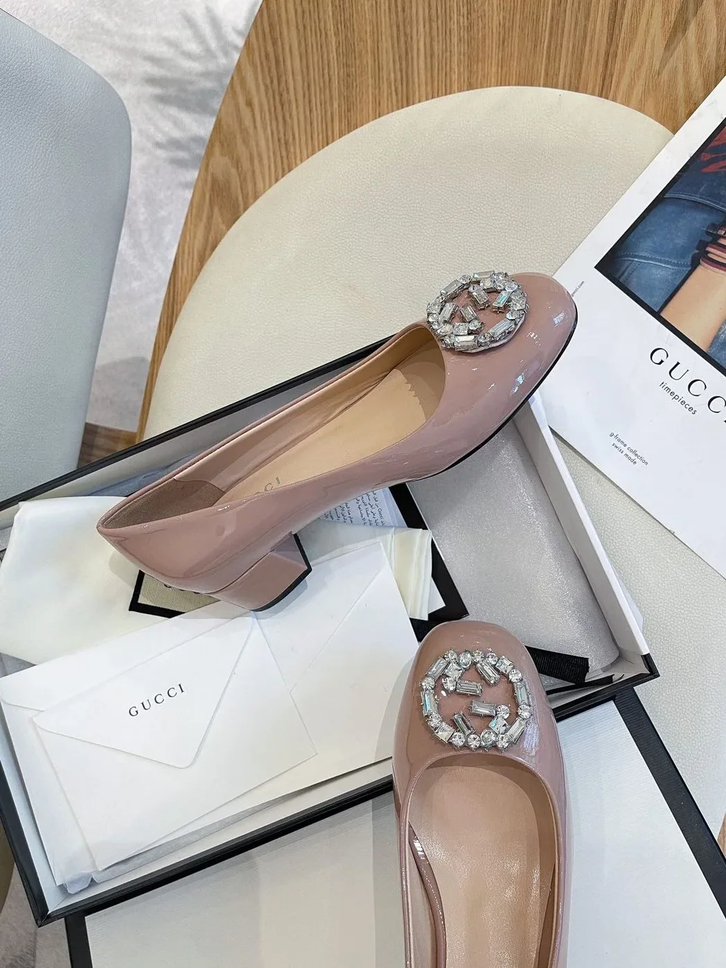 Gucci Blondie Mid for Women in Heel Pump Pink Gucci Blondie Mid for Women in Heel Pump Pink