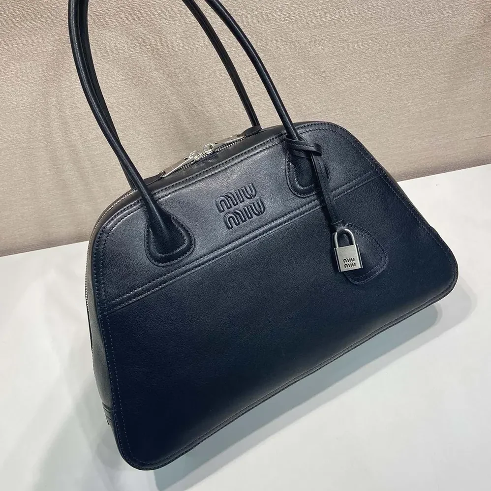 Miu Miu Vivant Leather Bag Black for Women