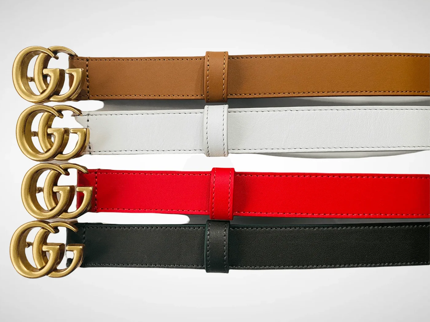 Leather Belt Gold Buckle