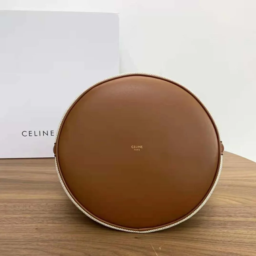 Celine Bucket 16 Bag in Textile and Calfskin for Women Celine Bucket 16 Bag in Textile and Calfskin for Women