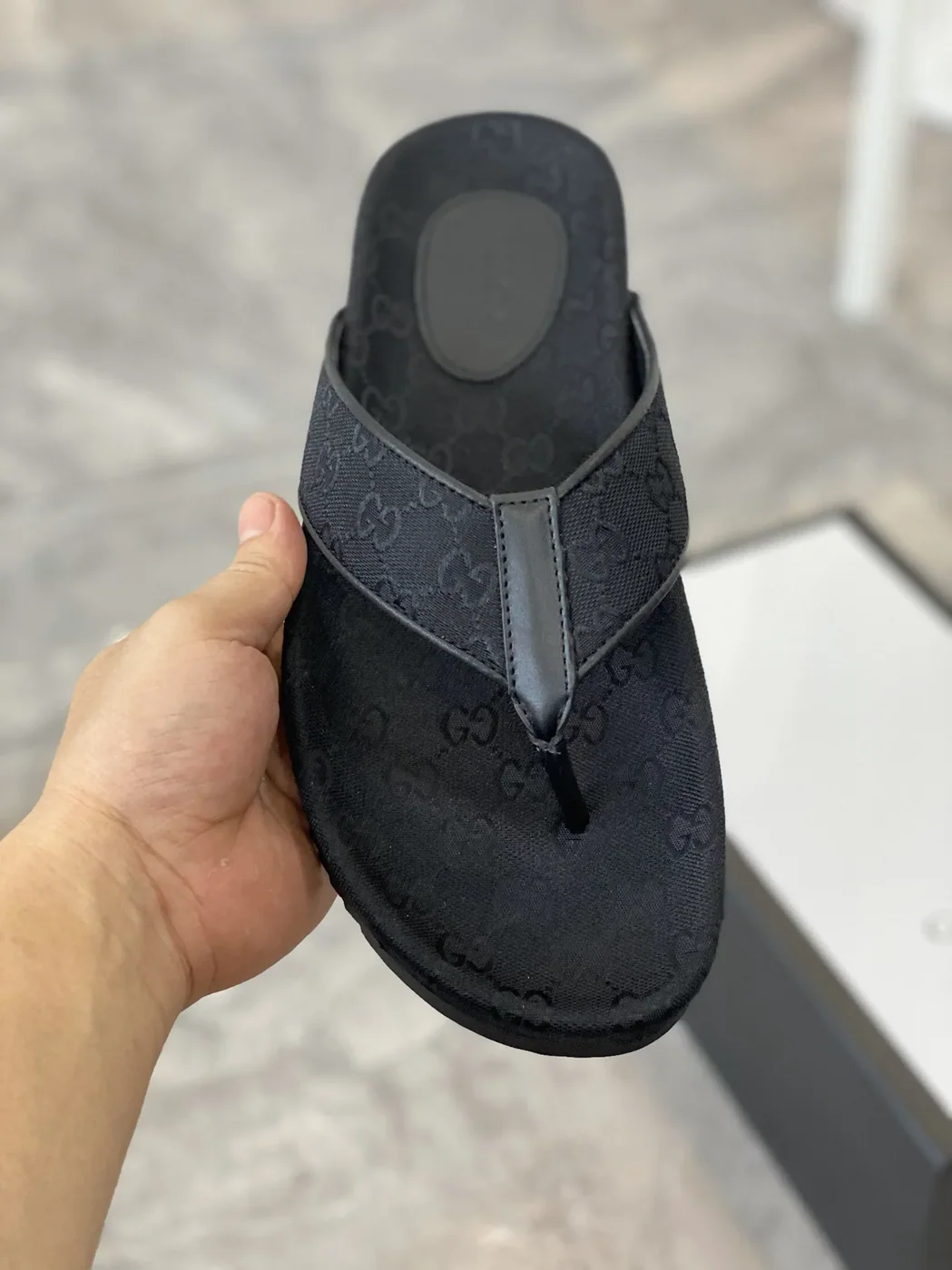 Gucci GG T for Men in Strap Slide Sandals Black Gucci GG T for Men in Strap Slide Sandals Black