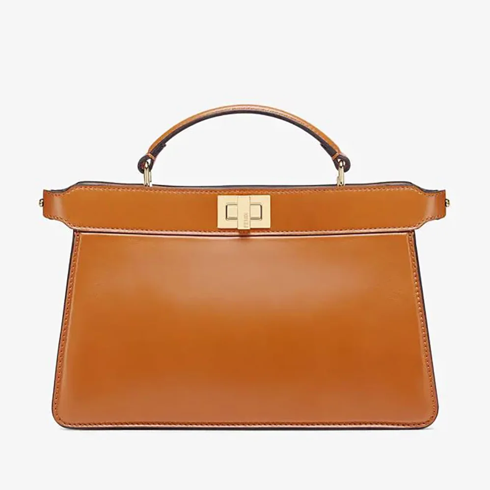 Fendi Peekaboo Iseeu East-West Leather Bag for Women in Brown Fendi Peekaboo Iseeu East-West Leather Bag for Women in Brown