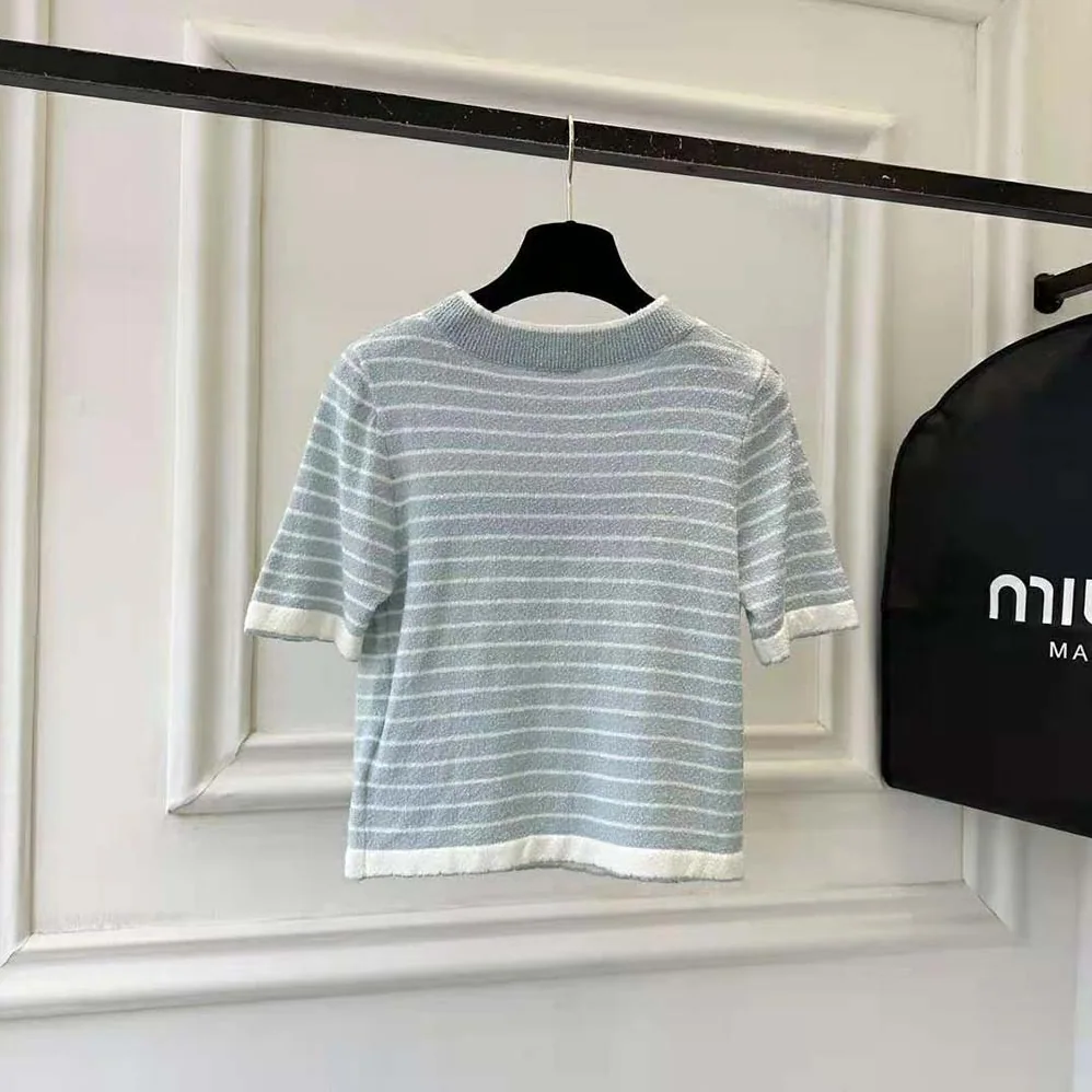 Miu Miu Bouclé Cotton Crew for Women in Neck Sweater Miu Miu Bouclé Cotton Crew for Women in Neck Sweater