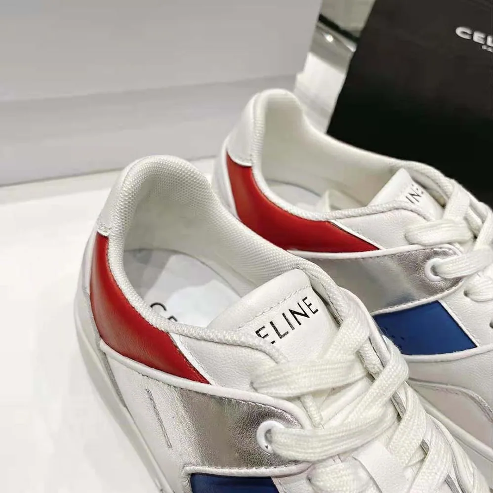 Celine CT-04 Celine Trainer Low Lace-up Sneaker in Metallic Calfskin and Calfskin for Men Celine CT-04 Celine Trainer Low Lace-up Sneaker in Metallic Calfskin and Calfskin for Men