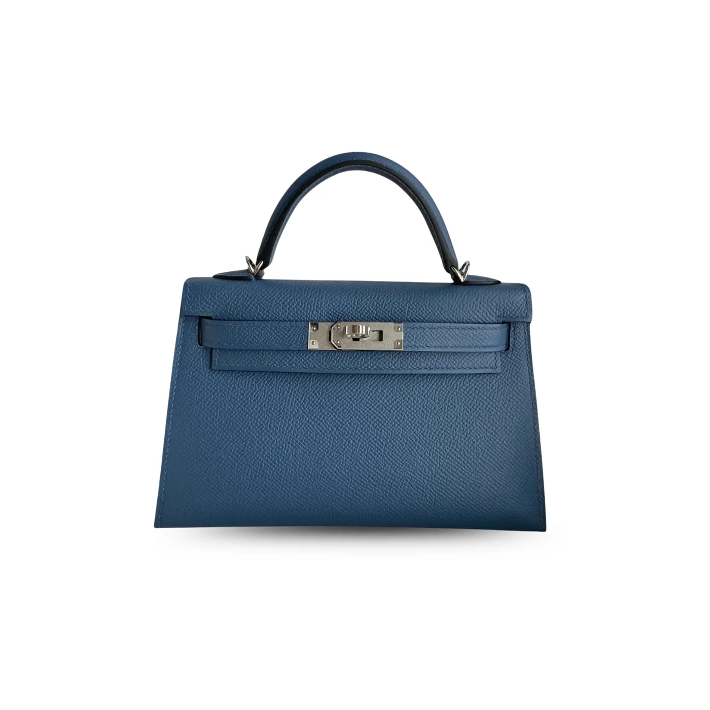 Hermes Kelly Mini Top Handle Bag in Navy Epsom Palladium Hardware Hermes Kelly Mini Top Handle Bag in Navy Epsom Palladium Hardware
