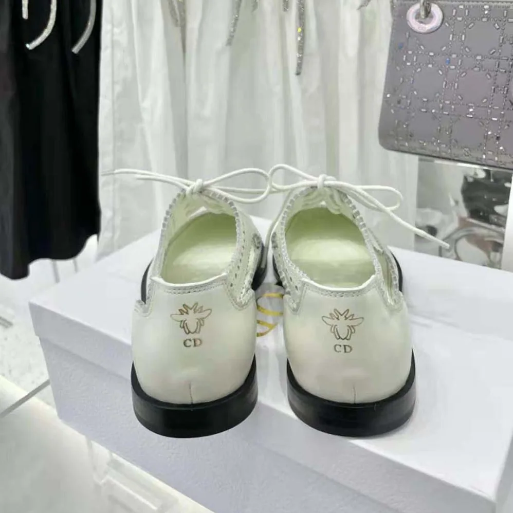 Dior Teddy-d Derby White Perforated Calfskin for Women