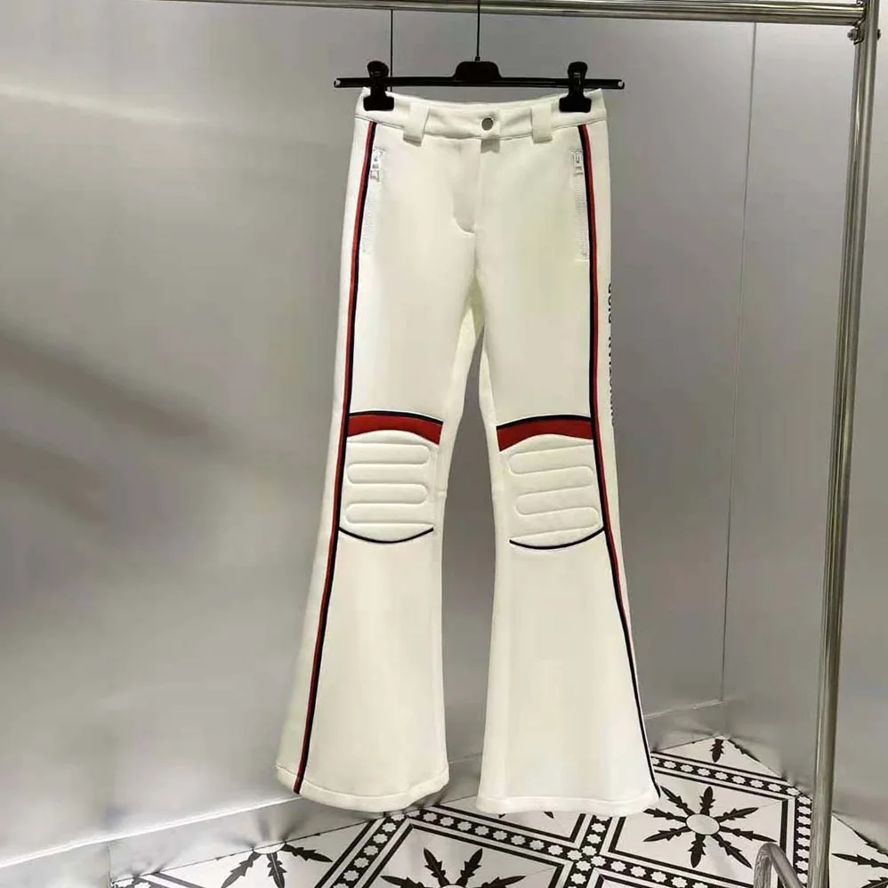 Dior Dioralps Flared Ski Pants White Technical Fabric for Women Dior Dioralps Flared Ski Pants White Technical Fabric for Women