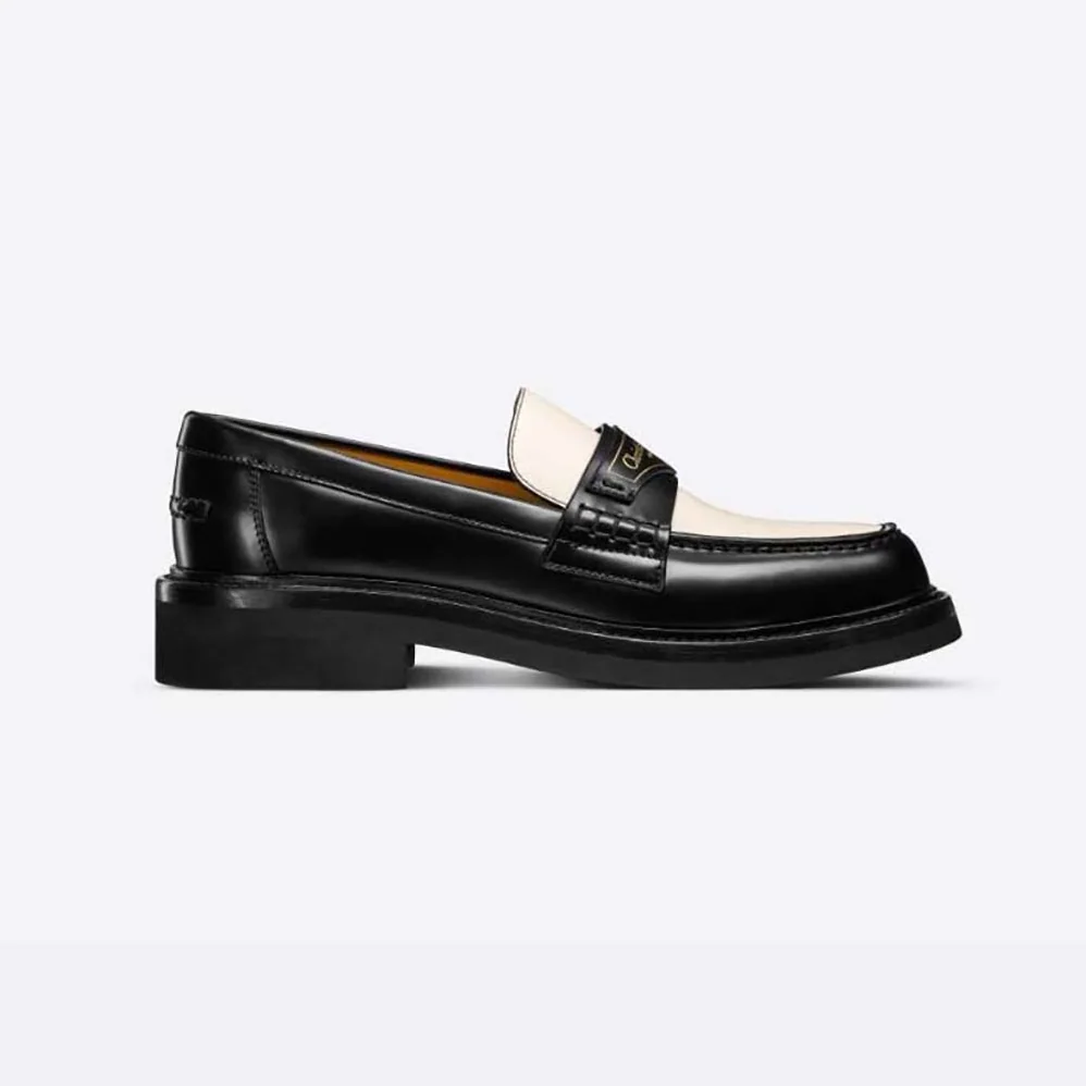 Dior Boy Loafer Black and White Brushed Calfskin for Women