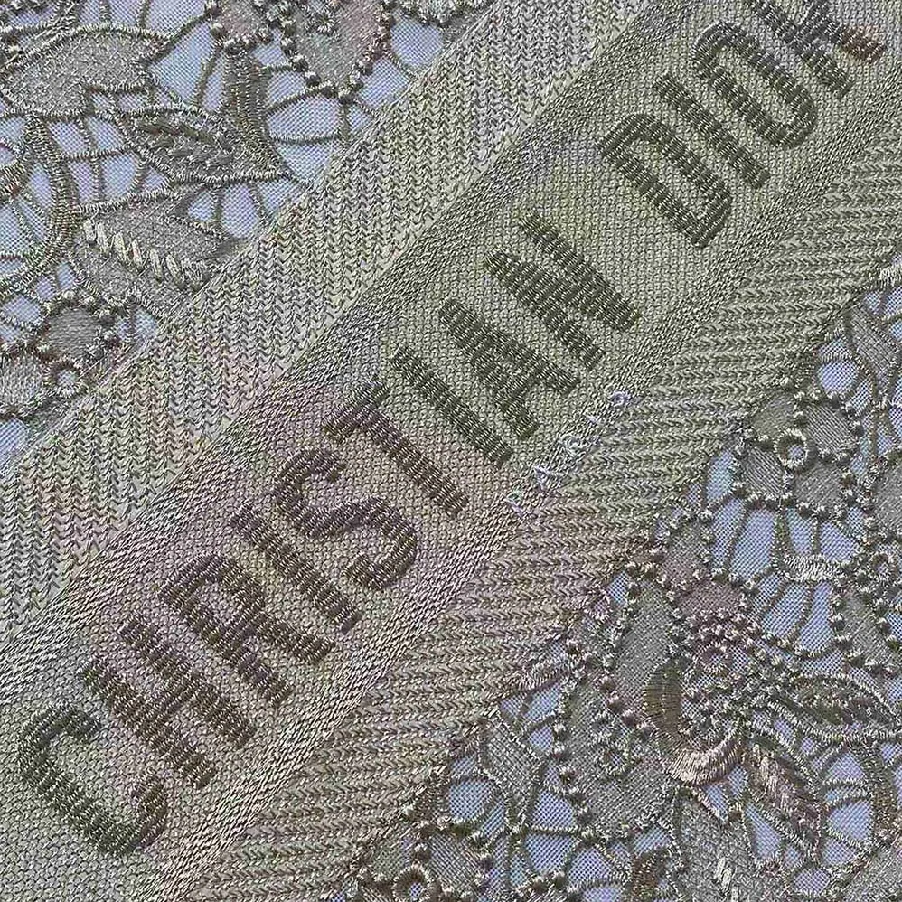 Dior Medium Dior or Dior Book Tote Gold-Tone D-Lace Embroidery with Macramé Effect for Women