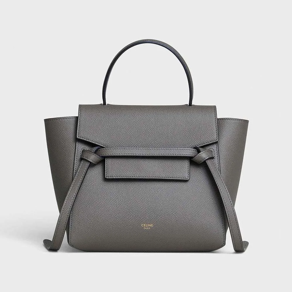Celine Nano Belt Bag in Grained Calfskin for Women in Silver Celine Nano Belt Bag in Grained Calfskin for Women in Silver