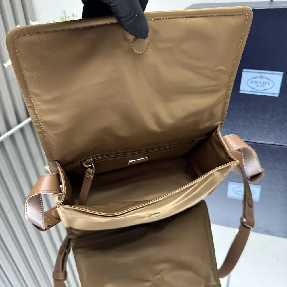 Prada Small Padded Re-Nylon Shoulder Bag for Women in Brown Prada Small Padded Re-Nylon Shoulder Bag for Women in Brown