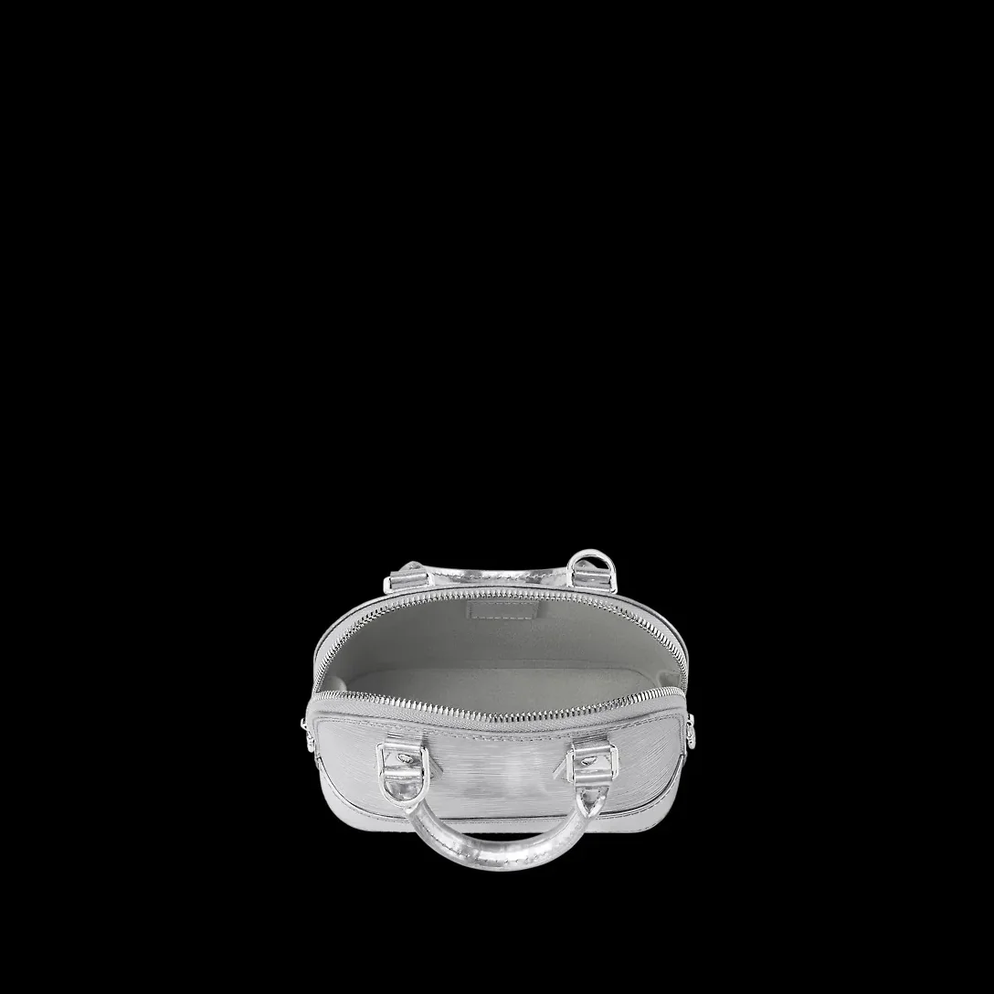 Louis Vuitton Nano Alma Top Handle Bag in Silver Silver Hardware Louis Vuitton Nano Alma Top Handle Bag in Silver Silver Hardware