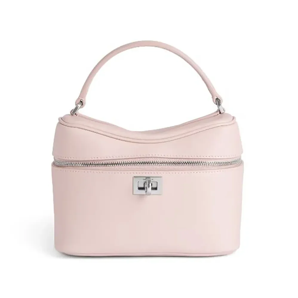 Balenciaga Rodeo Vanity In Suede Pink Smooth Calfskin for Women