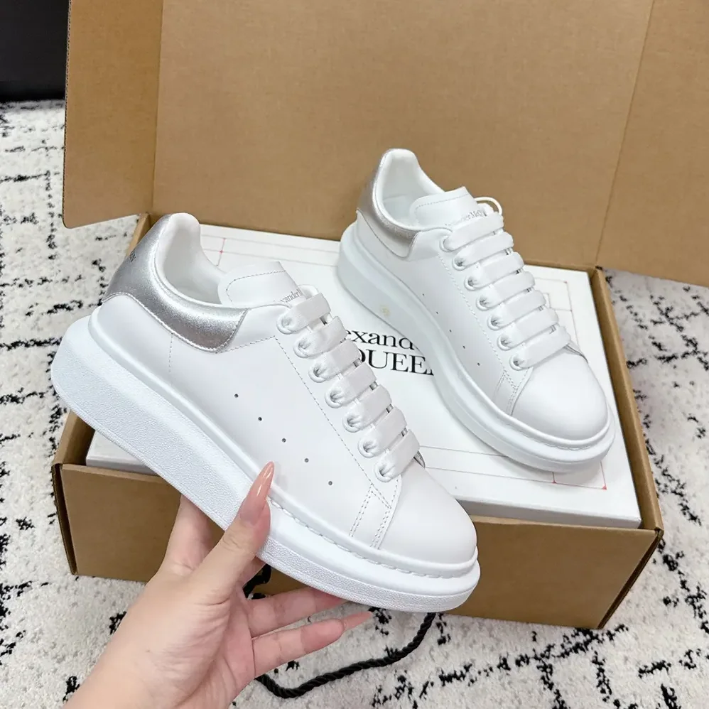 Alexander Mcqueen Oversized Sneaker in White for Unisex in Silver