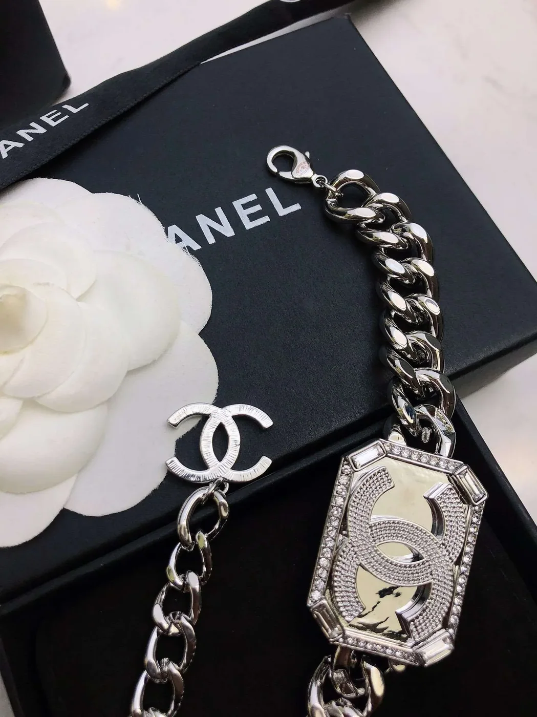 Chanel Perfume Bracelet Silver