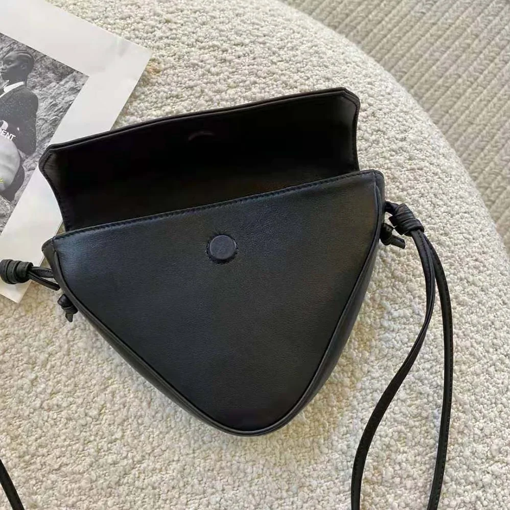 Celine Triangle Bag in Smooth Calfskin with Celine Print for Women in Black