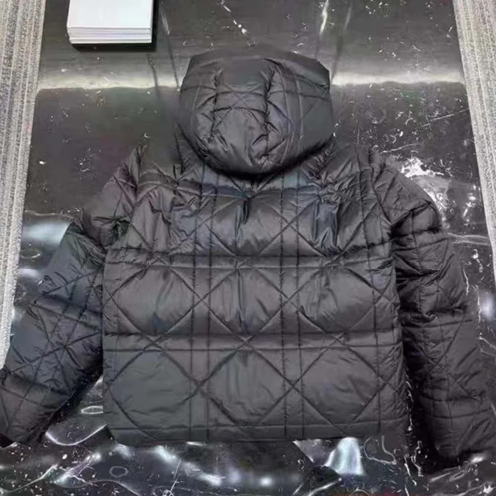 Dior Cannage Hooded Down Jacket Black Technical Fabric for Women Dior Cannage Hooded Down Jacket Black Technical Fabric for Women