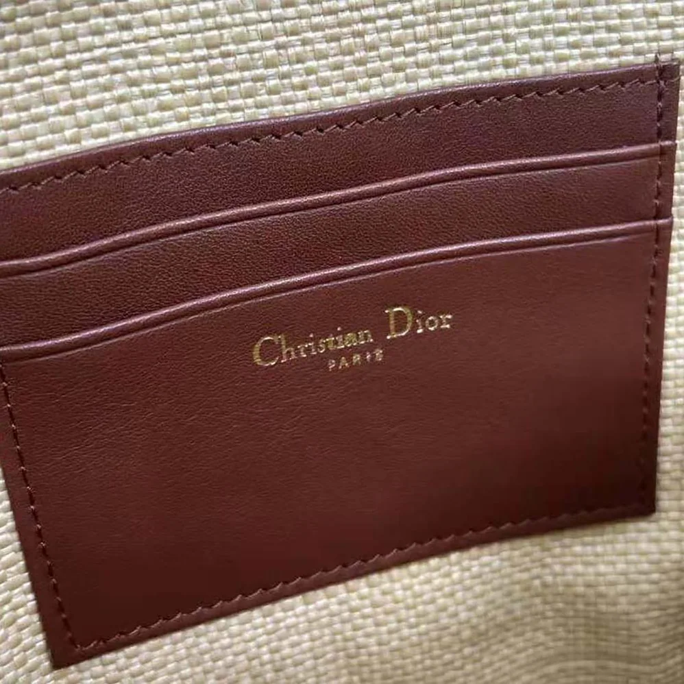 Dior 30 Montaigne Avenue Pouch with Flap Natural Cannage Raffia for Women
