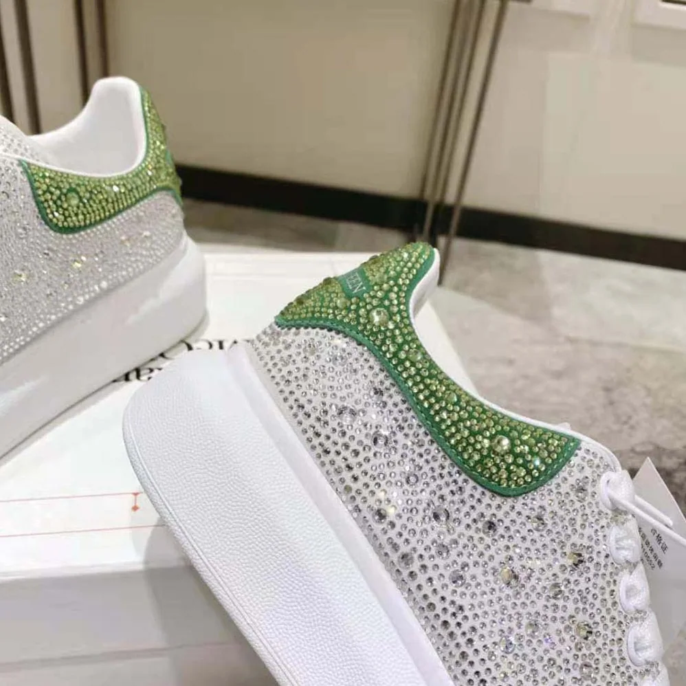 Alexander Mcqueen Oversized Sneaker in White for Women in Acid Green