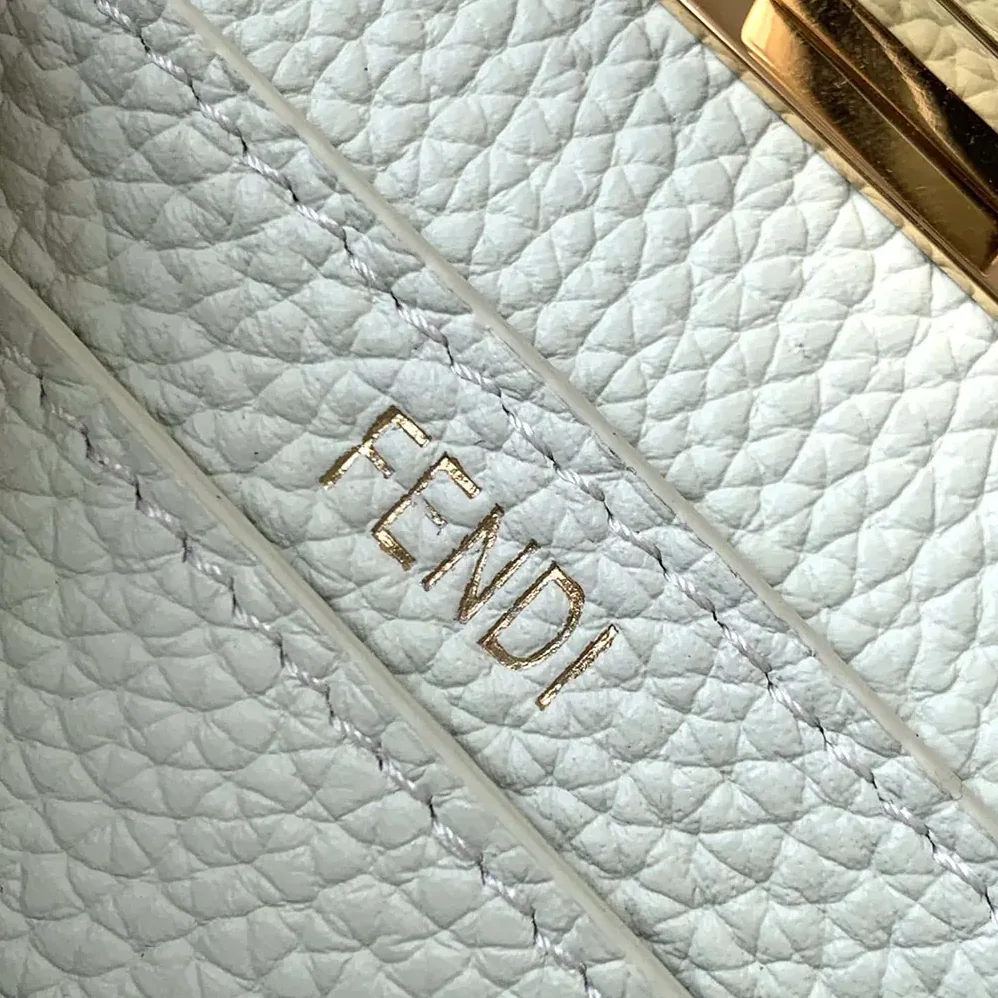 Fendi Peekaboo ISeeU Mini Leather Bag with FF Interlacing for Women Fendi Peekaboo ISeeU Mini Leather Bag with FF Interlacing for Women
