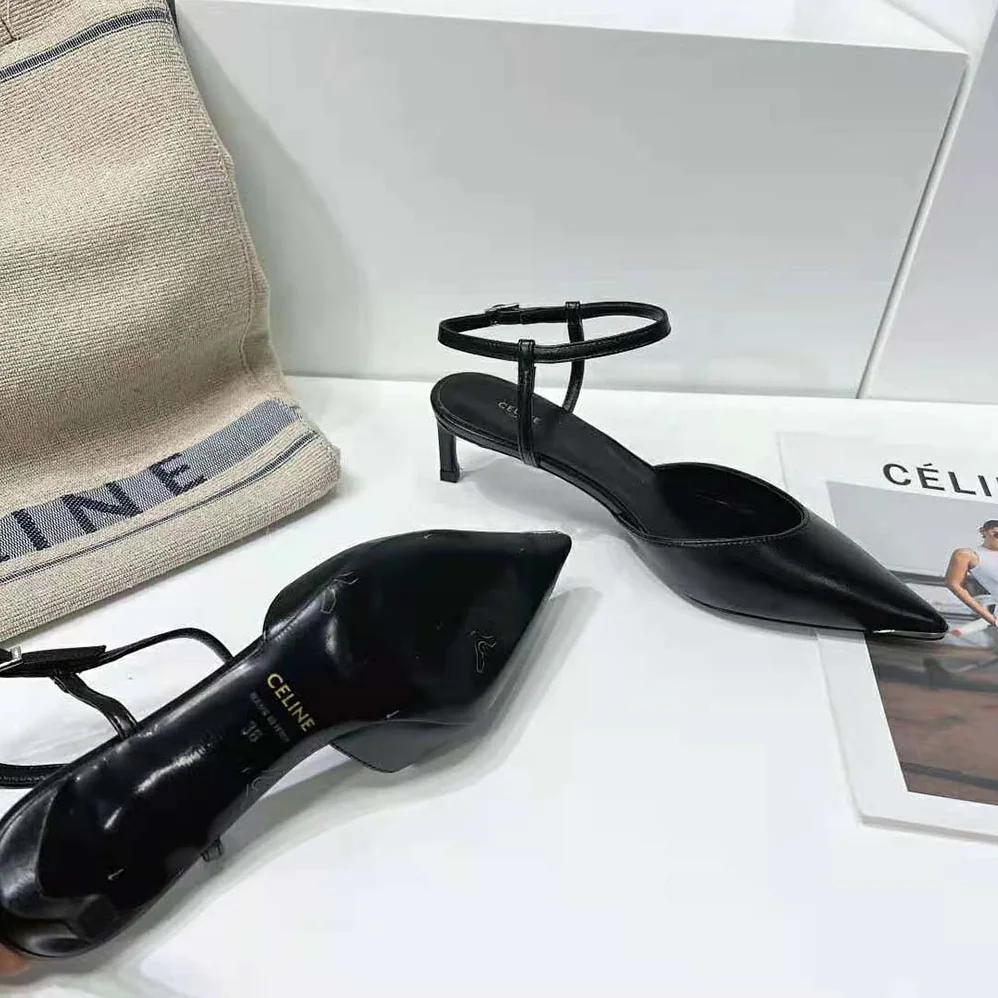 Celine Kitten Metal Toe Pump in Calfskin for Women in Black Celine Kitten Metal Toe Pump in Calfskin for Women in Black